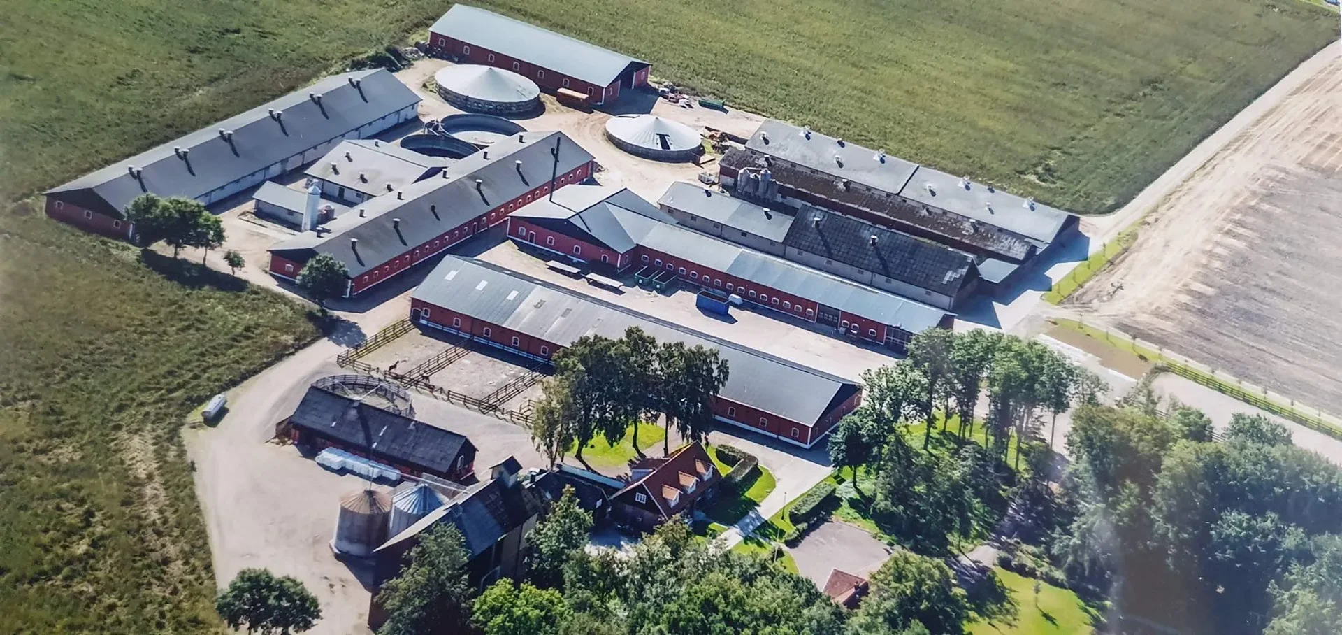 Flygfoto över Andersfält i Eldsberga